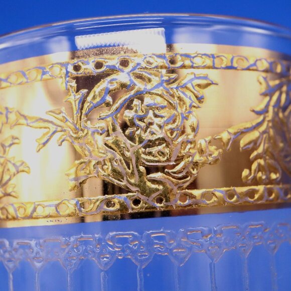 Set Of 4 Culver Tyrol 22K Gold Highball Tumbler Etched Glasses Vtg 60's MCM - Picture 6 of 6